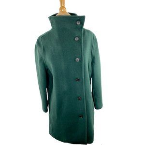 J. Crew $365 Petite Villa Coat Italian Stadium Cloth Wool Size 2P Green BA539